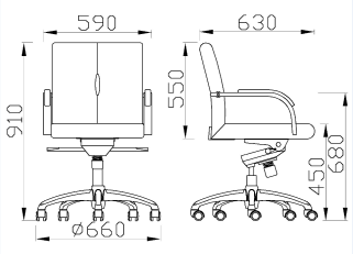 XW-113職員辦公椅參數(shù)